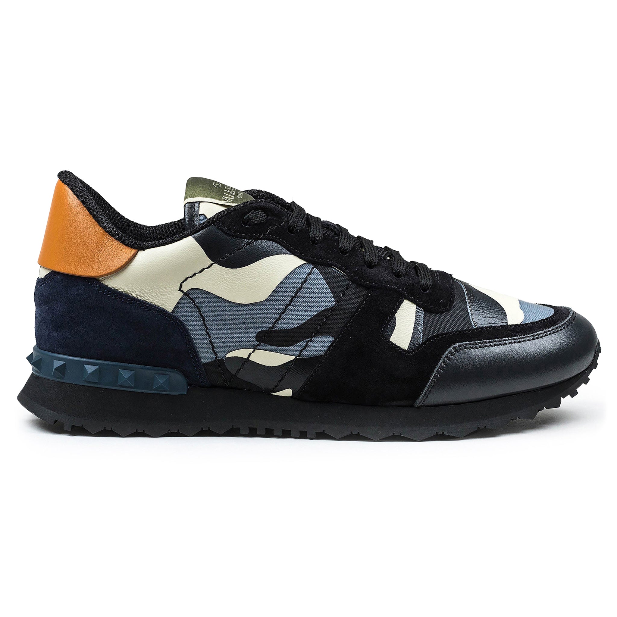 Image of Valentino Rockrunner Sneaker Black Blue Orange